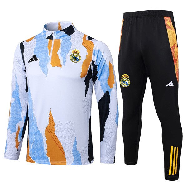 Sudadera De Training Real Madrid 2025/26 Blanco Naranja